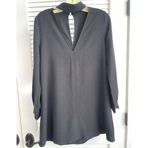 Olivaceous Black Long Sleeve Flowy Open Front with Collar Womens' Sz S